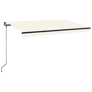 Ročno zložljiva tenda z LED lučmi 450x350 cm krem - slika 2