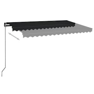 Ročno zložljiva tenda z LED lučmi 450x350 cm antracitna - slika 3