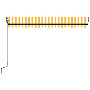 Automatická zatahovací markýza 450 x 350 cm žlutobílá - obrázek 3