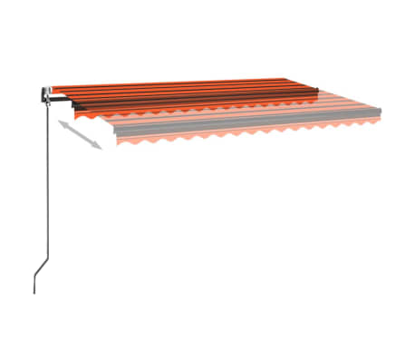 vidaXL Automatisk uttrekkbar markise 450x350 cm oransje og brun