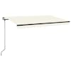 vidaXL automaatne varikatus, LED ja tuuleandur, 450 x 350 cm, kreemjas