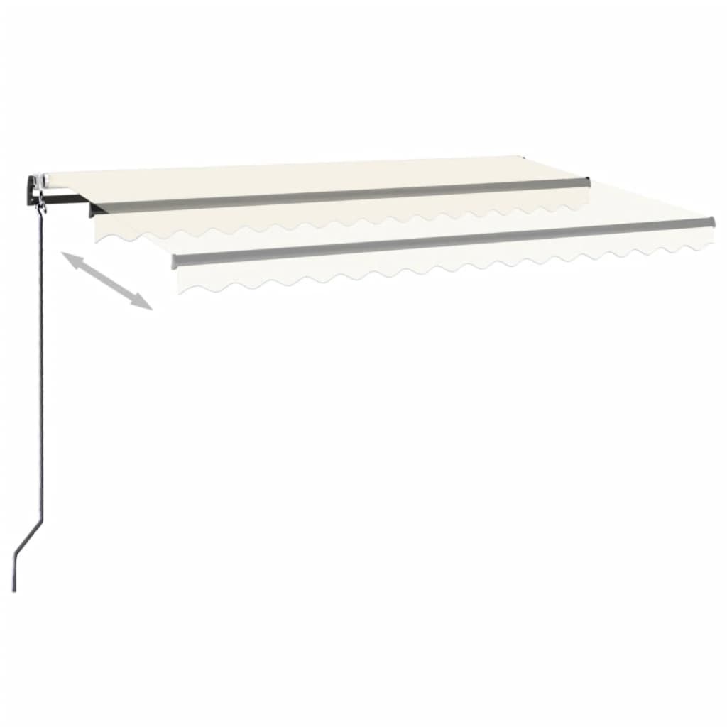 vidaXL Toldo automático con LED sensor de viento crema 450x350 cm