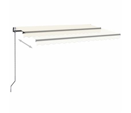 vidaXL Auvent automatique avec capteur de vent et LED 450x350 cm Crème