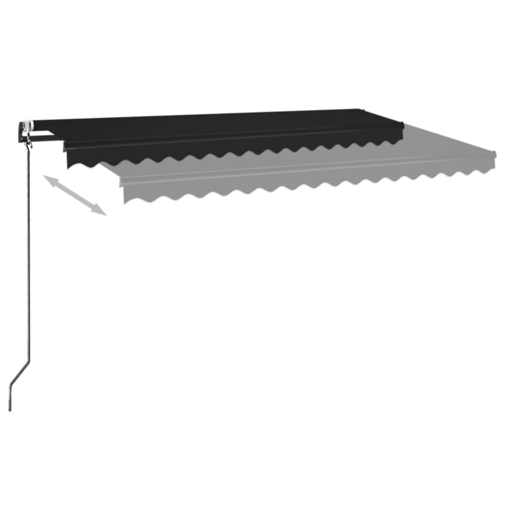 vidaXL Toldo automático LED sensor de viento gris antracita 450x350 cm