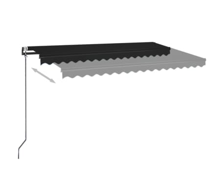 vidaXL Toldo automático LED sensor de viento gris antracita 450x350 cm