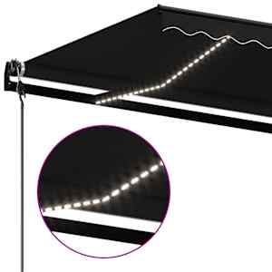 Automatická markýza LED a senzor větru 450 x 350 cm antracitová - obrázek 5