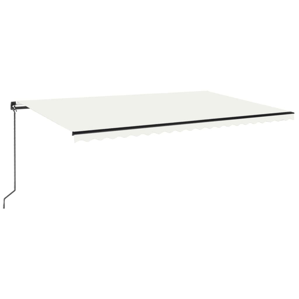 vidaXL Ručně zatahovací markýza s LED světlem 500 x 350 cm krémová
