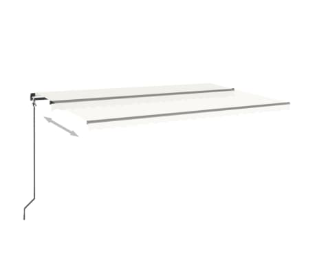 vidaXL Manual Retractable Awning with LED 500x350 cm Cream