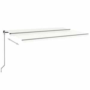 vidaXL Manual Retractable Awning with LED 500x350 cm Cream
