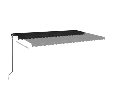vidaXL Τέντα Συρόμενη Χειροκίνητη με LED Ανθρακί 500 x 350 εκ.