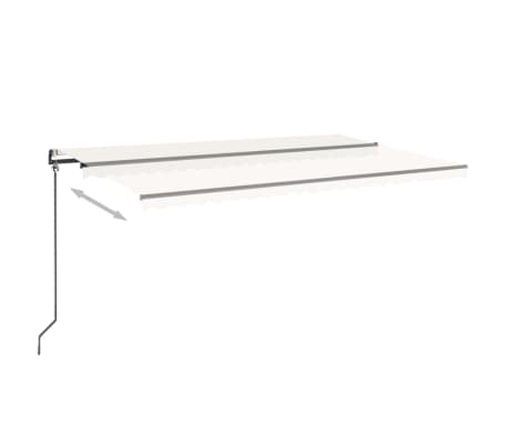 vidaXL Toldo automático com LED e sensor de vento 500x350 cm cor creme