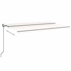 vidaXL Toldo automático com LED e sensor de vento 500x350 cm cor creme