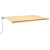 vidaXL automaatne varikatus, LED, tuuleandur, 500x350 cm kollane/valge