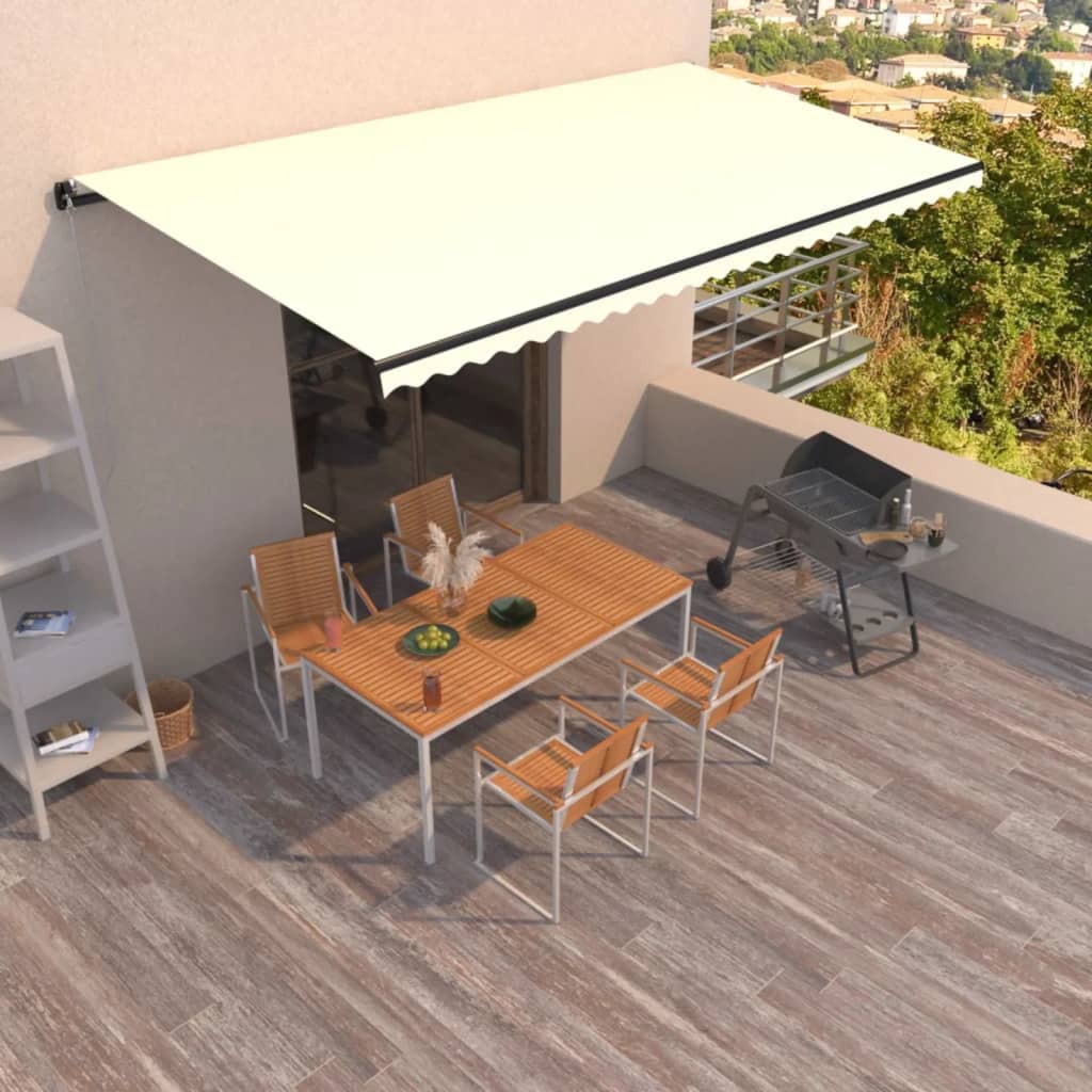 vidaXL Copertină retractabilă manual, crem, 600x350 cm