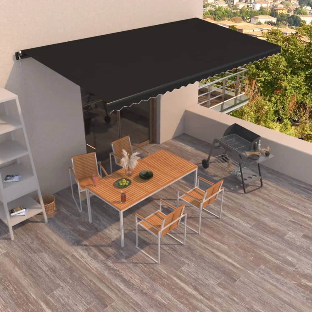 Copertină retractabilă manual, antracit, 600x350 cm