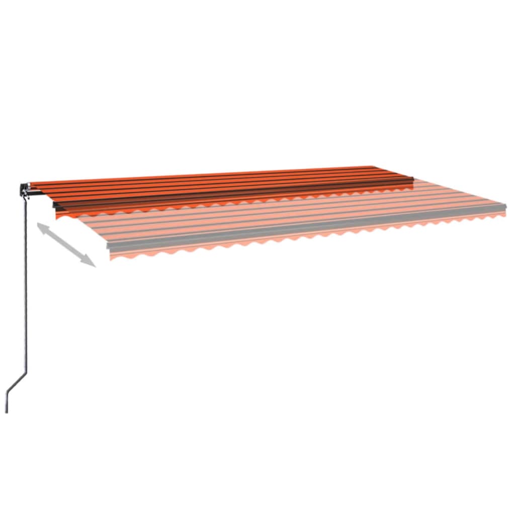 vidaXL Copertină retractabilă manual, portocaliu și maro, 600x350 cm