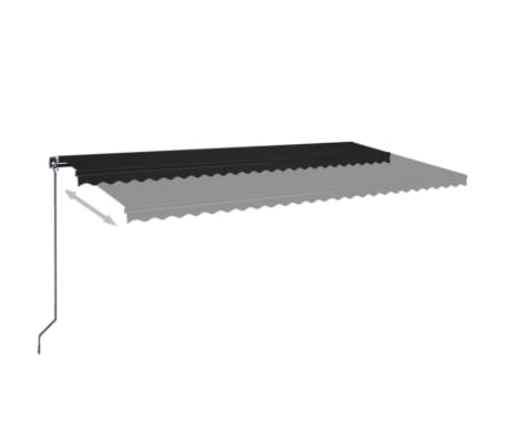 vidaXL Manual Retractable Awning with LED 600x350 cm Anthracite