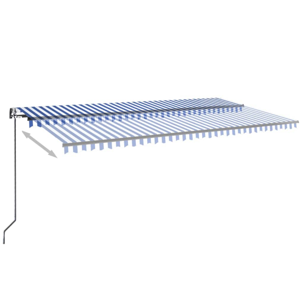 

vidaXL Luifel automatisch uittrekbaar 600x350 cm blauw en wit