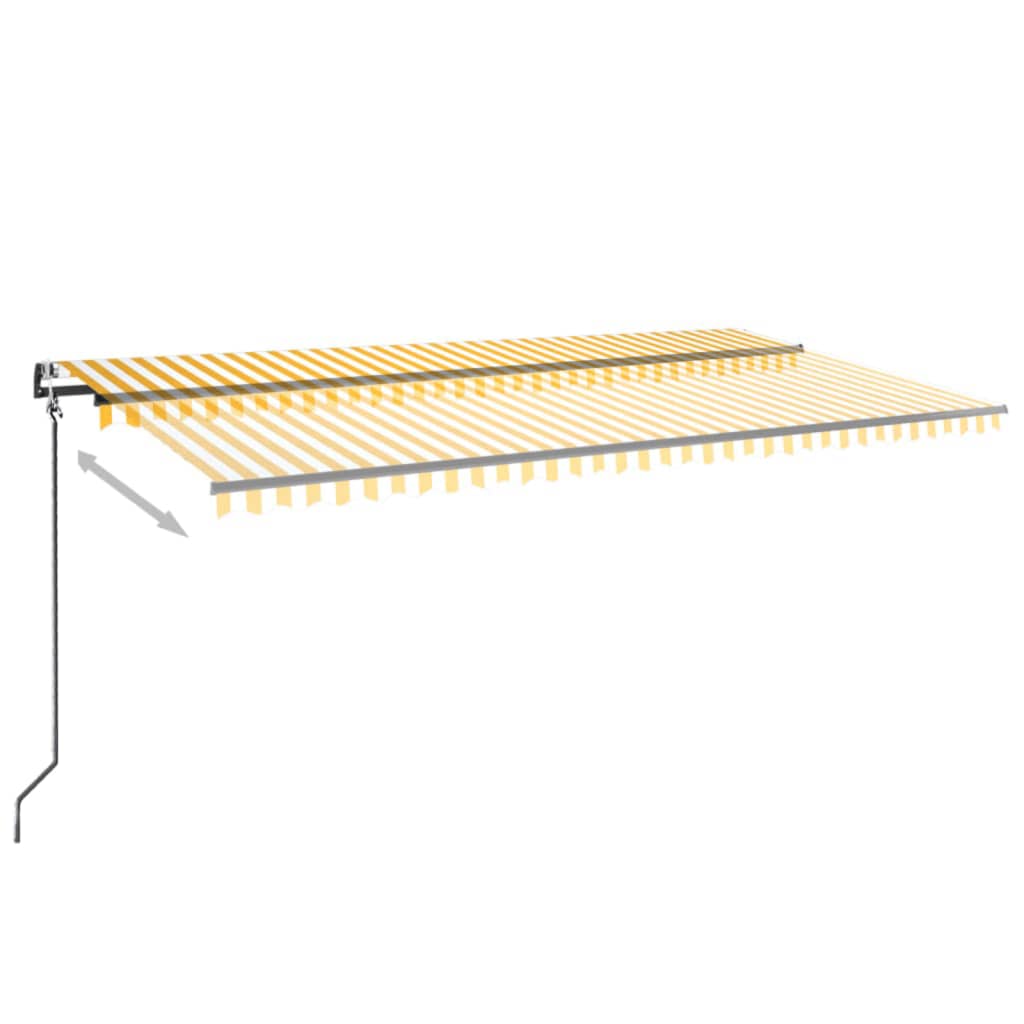 

vidaXL Luifel automatisch uittrekbaar 600x350 cm geel en wit