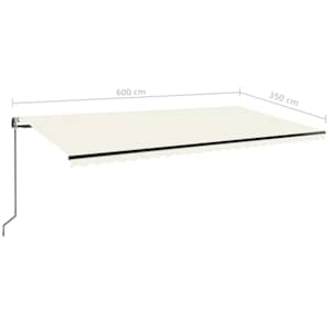 Automatická markýza LED a senzor větru 600 x 350 cm krémová - obrázek 10
