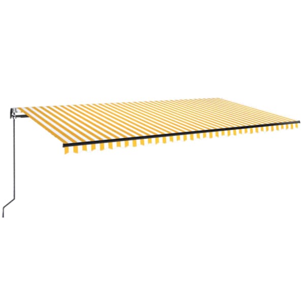 vidaXL automaatne varikatus, LED ja tuuleandur, kollane/valge