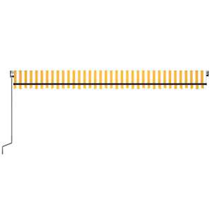 Automatická markýza LED a senzor větru 600 x 350 cm žlutá/bílá - obrázek 3
