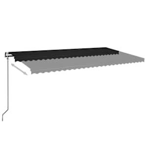 Automatická markýza LED a senzor větru 600 x 350 cm antracitová - obrázek 3