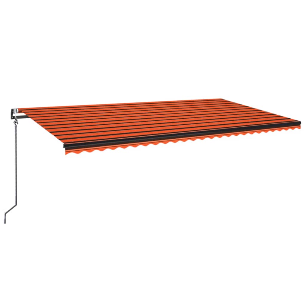 vidaXL Automatická markýza LED a senzor větru 600x350 cm oranžovohnědá