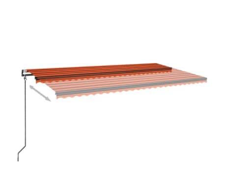 vidaXL Automatisk markise med vindsensor og LED 600x350cm oransje/brun