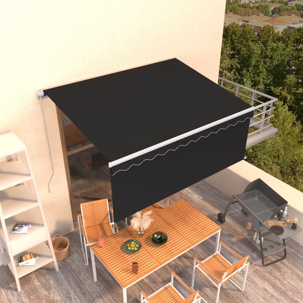 vidaXL Markise Manuell Einziehbar mit Rollo 3x2,5 m Anthrazit