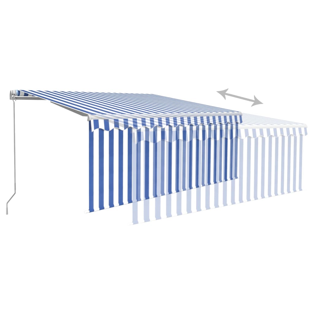 Auvent Manuel Rétractable avec Store et LED 4x3 m Orange Marron Banne vidaXL collections