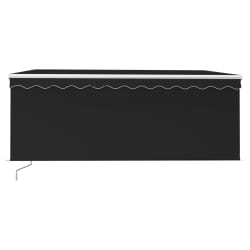 vidaXL Manual Retractable Awning with Blind&LED 3x2.5m Anthracite