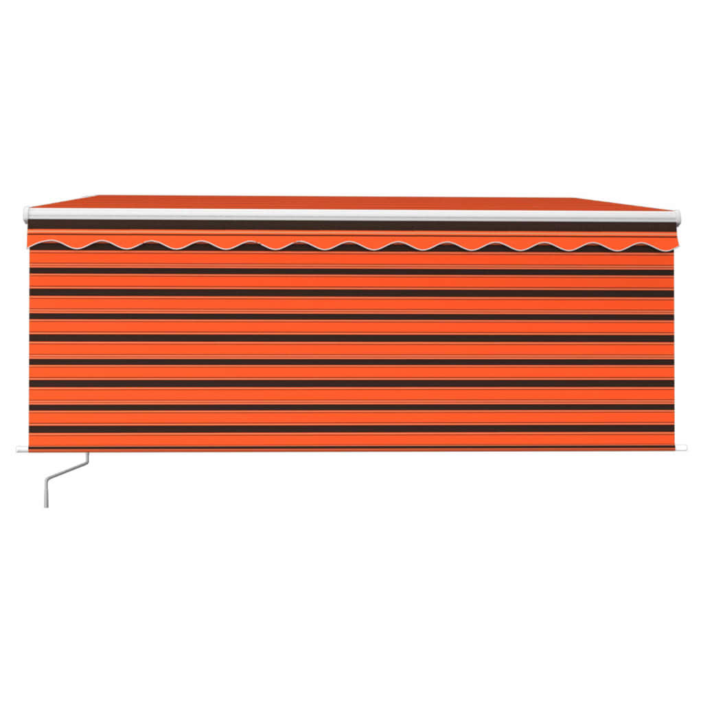 

vidaXL Luifel handmatig uittrekbaar gordijn LED 3x2,5 m oranje bruin