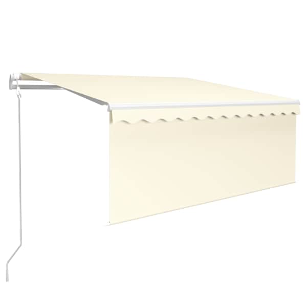 vidaXL automaatne varikatus, tuuleandur, LED, 3x2,5 m kreemjas