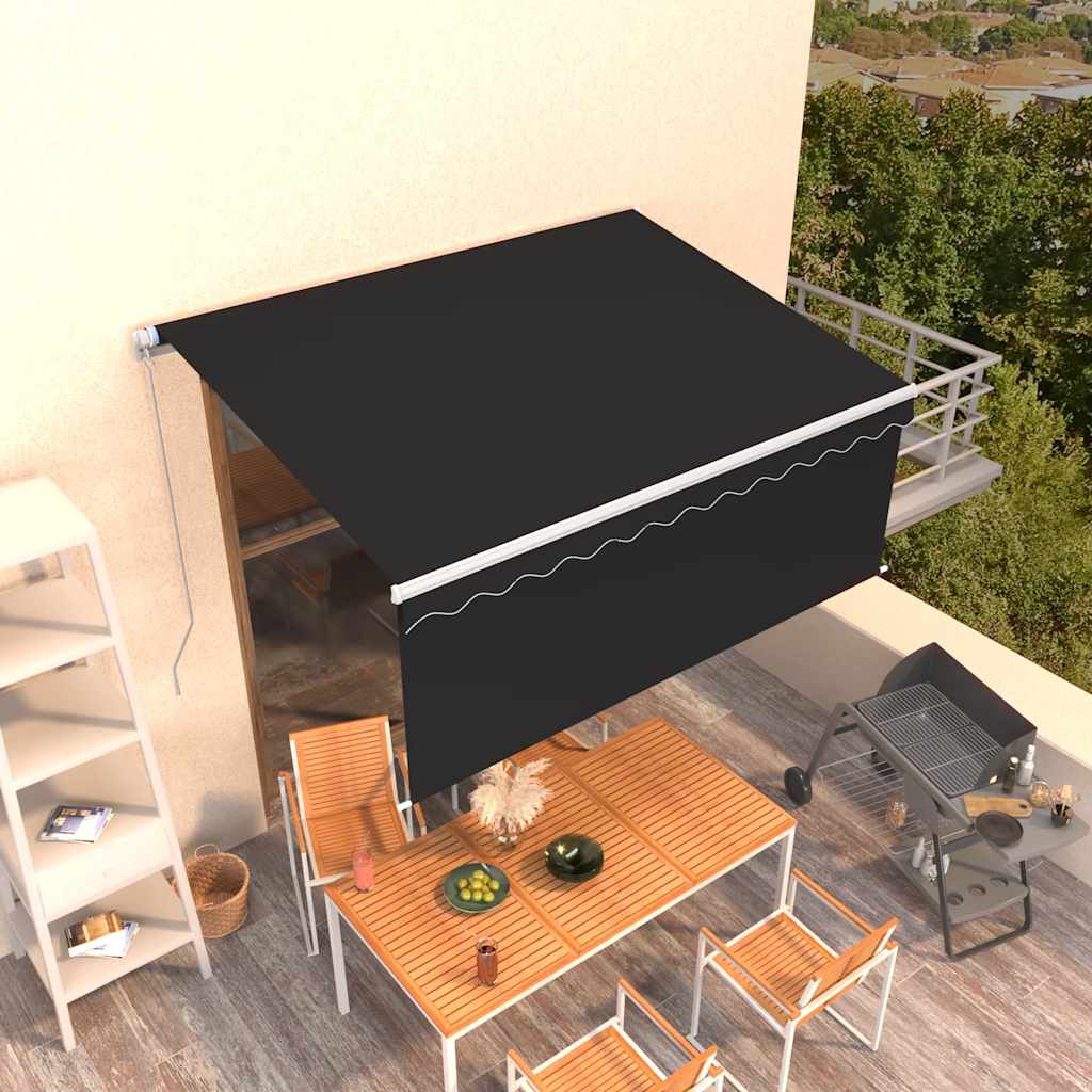 vidaXL Markise Manuell Einziehbar mit Rollo 3,5x2,5 m Anthrazit