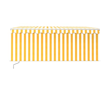 vidaXL Manual Retractable Awning with Blind&LED 3.5x2.5m Yellow&White