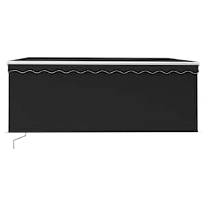 vidaXL Copertină retractabilă manual cu stor&LED, antracit, 3,5x2,5 m