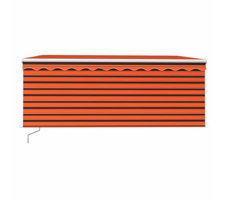 vidaXL Manual Retractable Awning with Blind&LED 3.5x2.5m Orange&Brown