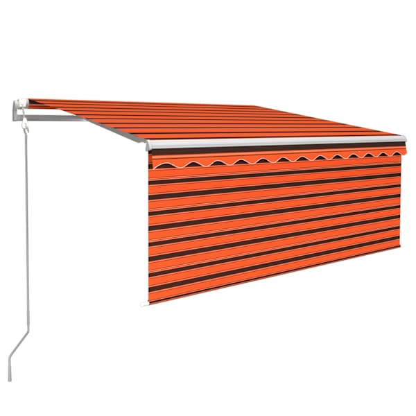 vidaXL automaatne varikatus rulooga, 3,5 x 2,5 m, oranž ja pruun