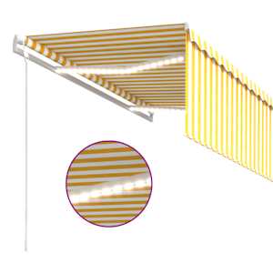 Avtomatska tenda s senčilom LED + senzor 3,5x2,5 m rumena/bela - slika 5