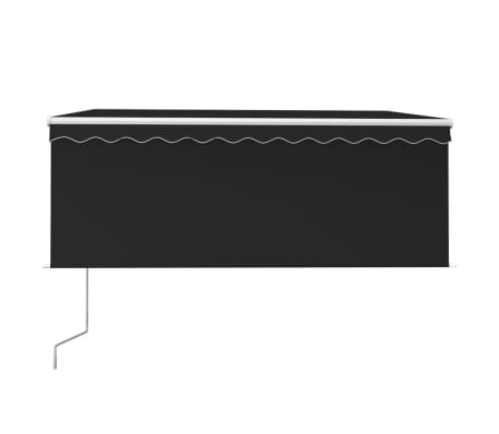 vidaXL Markizė su uždanga/LED/vėjo jutikliu, antracito, 3,5x2,5m