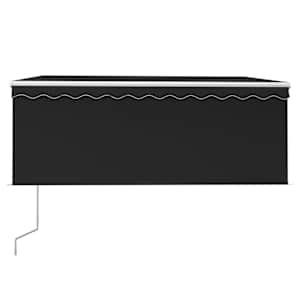 vidaXL Markizė su uždanga/LED/vėjo jutikliu, antracito, 3,5x2,5m
