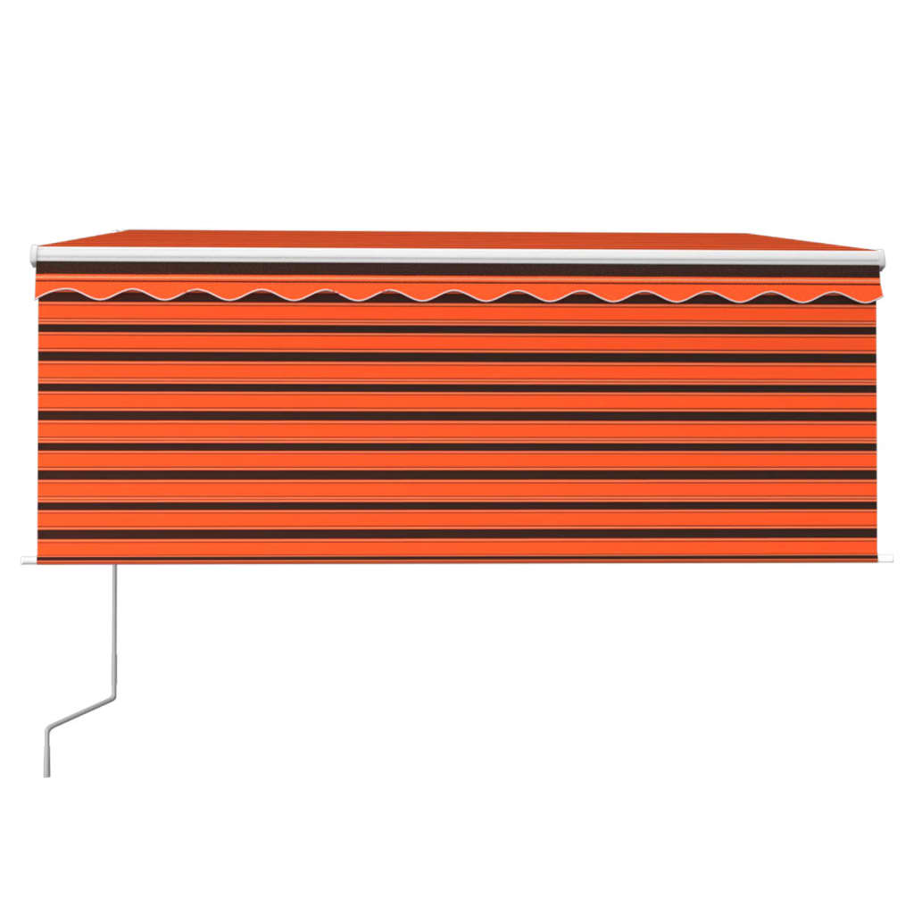 

vidaXL Luifel met rolgordijn, LED en windsensor 3,5x2,5 m oranje bruin
