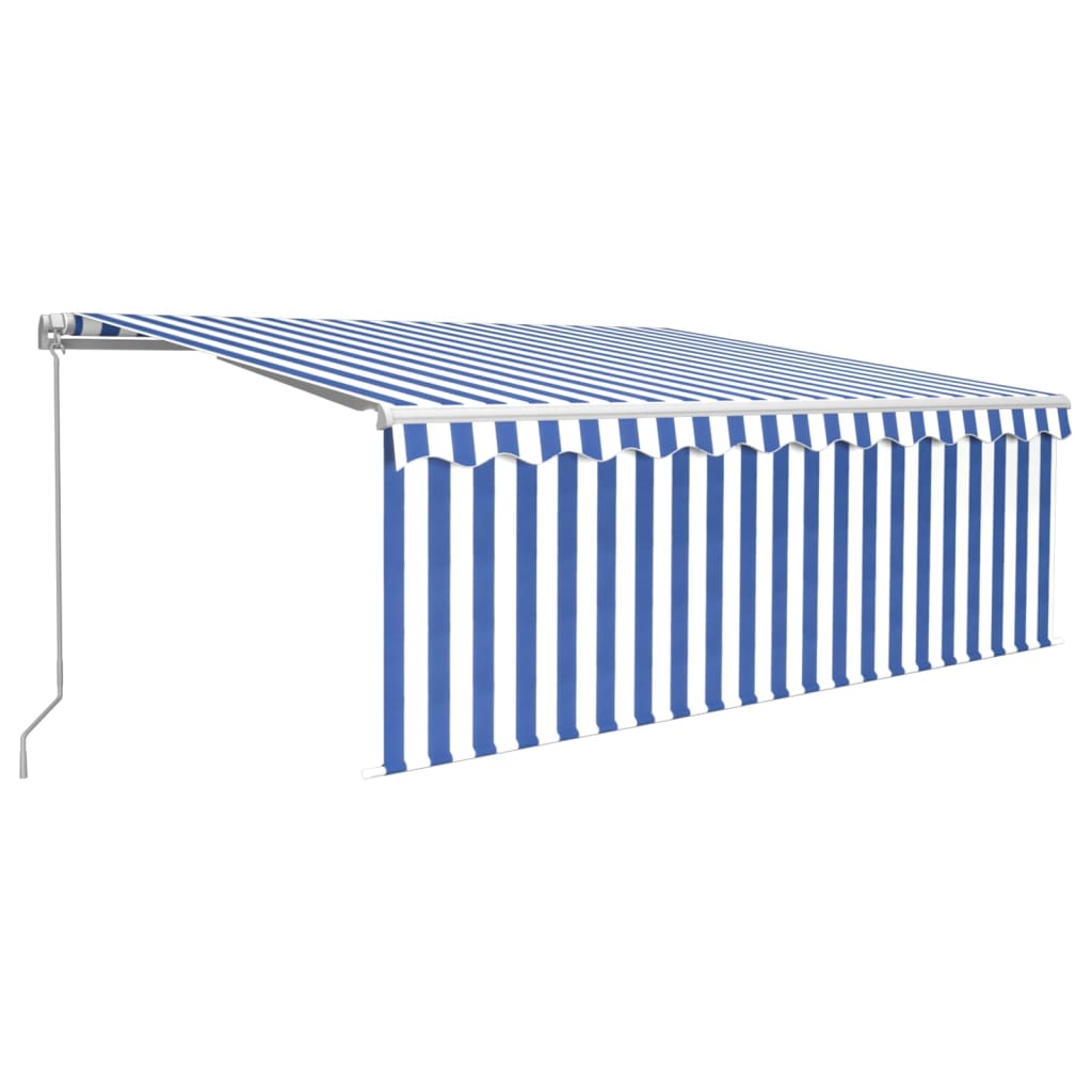 Auvent Manuel Rétractable avec Store et LED 4x3 m 2024 Orange Marron Banne vidaXL