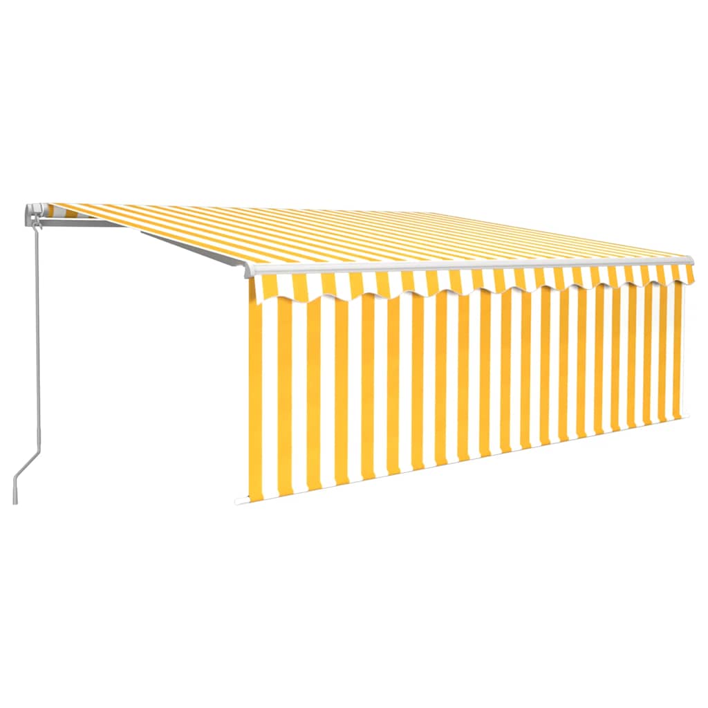 Auvent Manuel Rétractable avec Store et LED 4x3 m Orange Marron Banne vidaXL collections