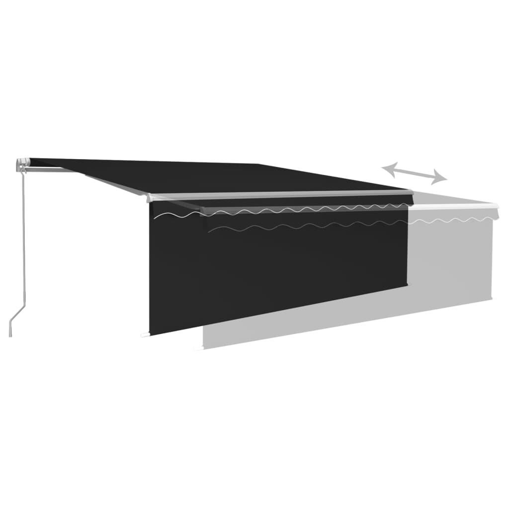 Auvent Manuel Rétractable vente avec Store et LED 4x3 m Orange Marron Banne vidaXL