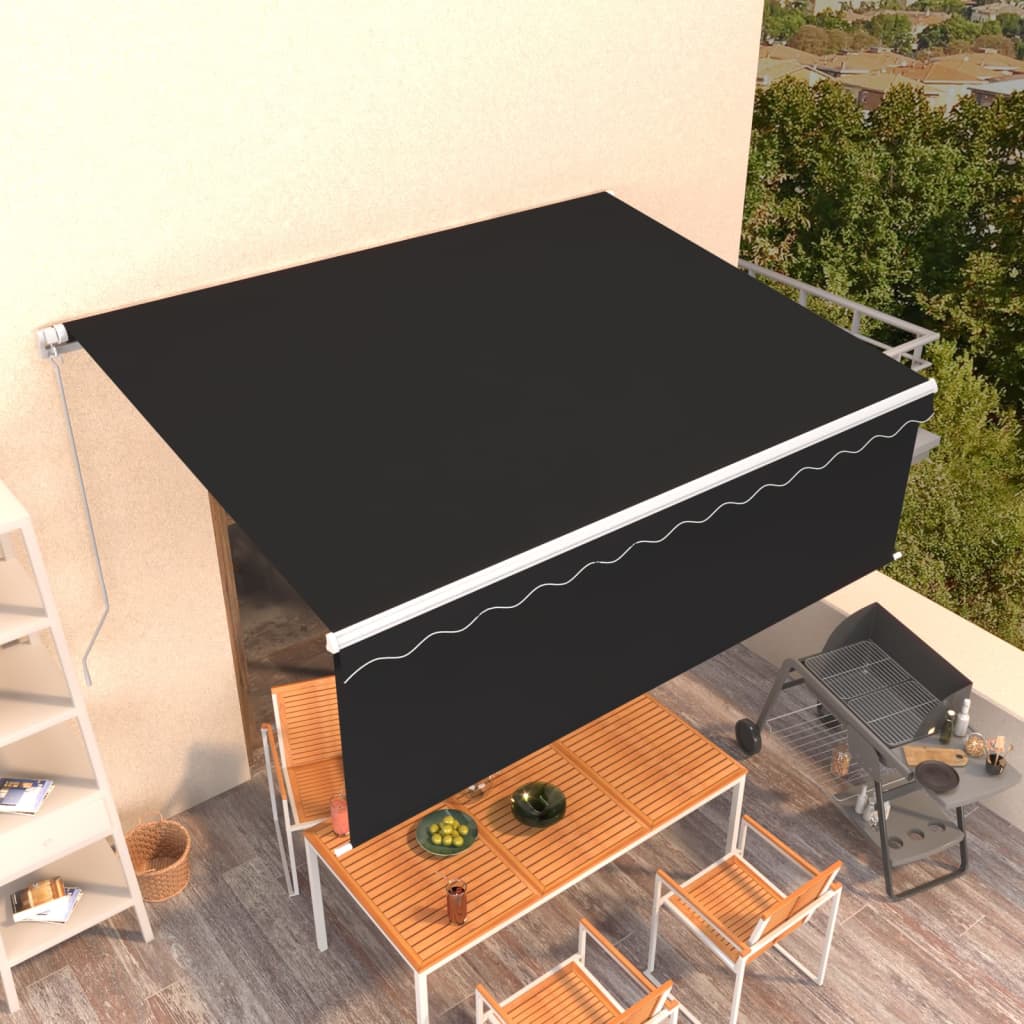 vidaXL Markise Manuell Einziehbar mit Rollo 4,5x3 m Anthrazit