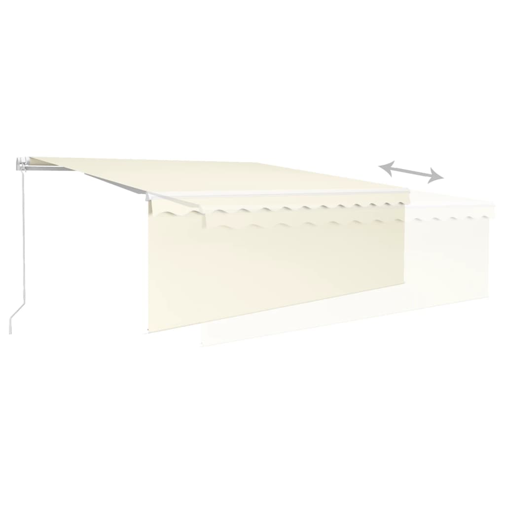 Auvent Manuel Rétractable avec Store et LED 4x3 soldes m Orange Marron Banne vidaXL
