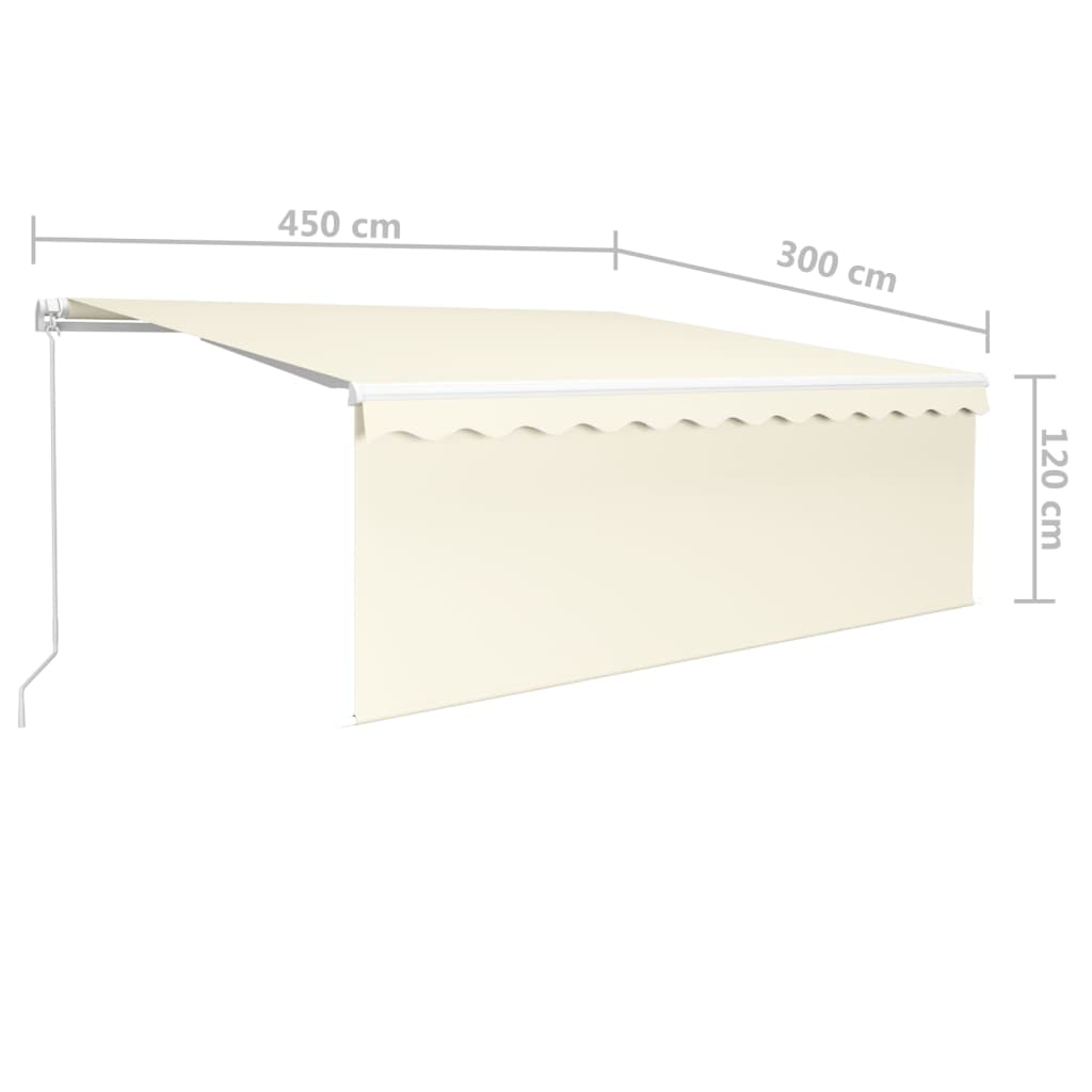 Auvent Manuel Rétractable avec boutiques Store et LED 4x3 m Orange Marron Banne vidaXL