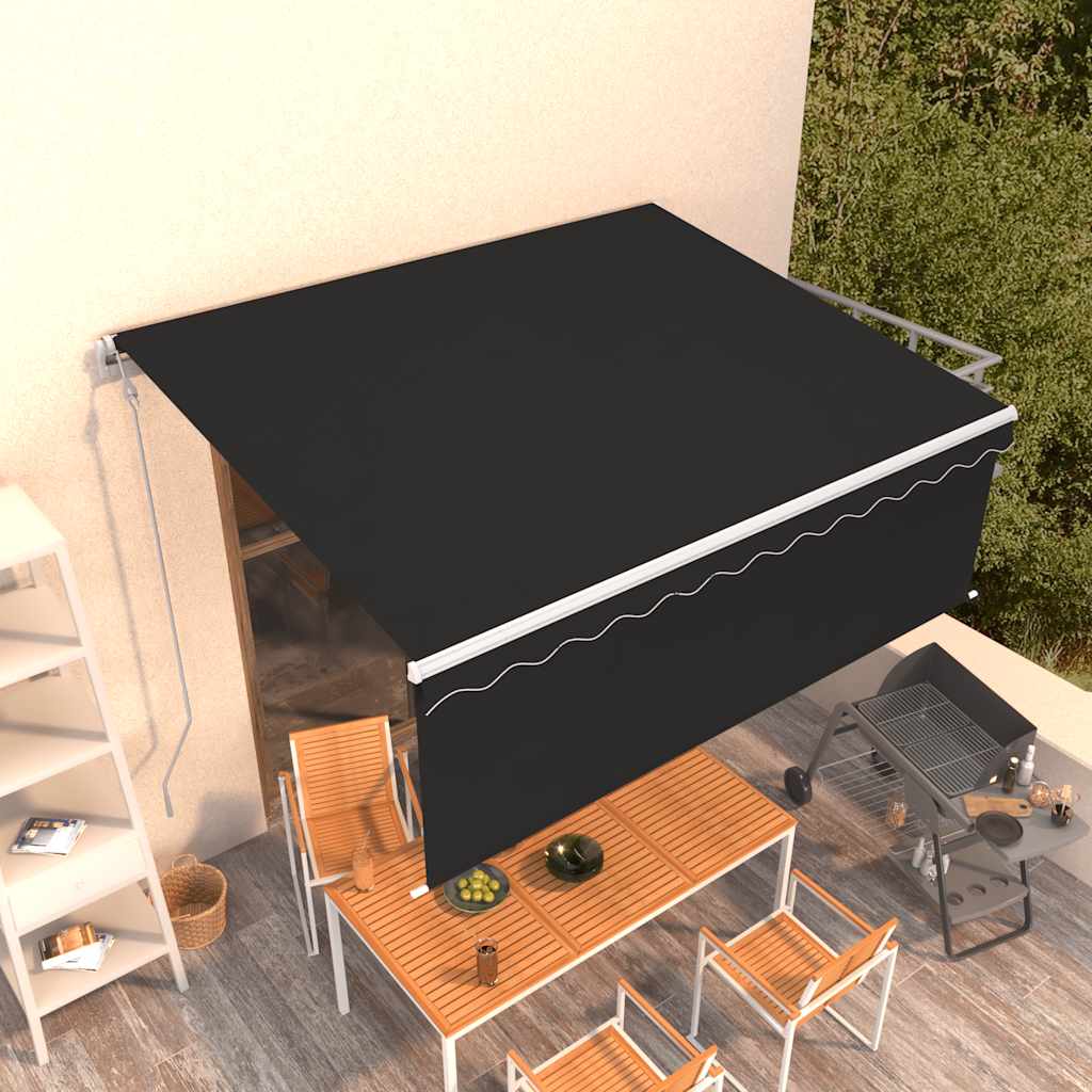 vidaXL Markise Automatisch Einziehbar mit Volant 4,5x3 m Anthrazit